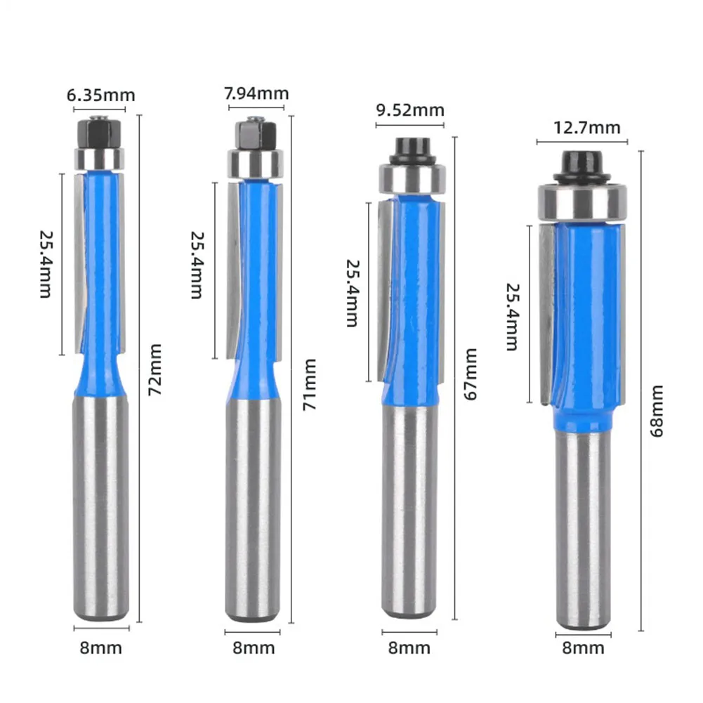 1/4PCS 8MM Shank Double Bearing Flush Trim Bit Router Bit Woodworking Milling Cutter For Wood Bit Face Mill For CNC Woodworking
1/4PCS 8MM Shank Double Bearing Flush Trim Bit Router Bit Woodworking Milling Cutter For Wood Bit Face Mill For CNC Woodworking