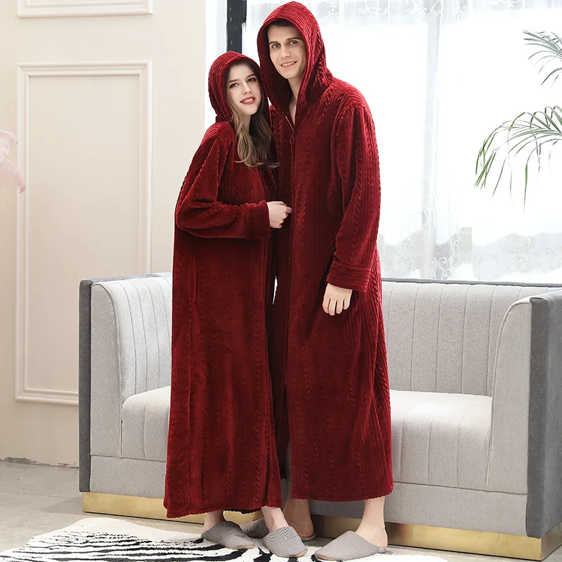 Men's Thick Winter Bathrobe Hooded Flannel Warm Long Robes Couples Fleece Zipper Kimono Lounge Wear 2022 New Male Bath Robe
Men's Thick Winter Bathrobe Hooded Flannel Warm Long Robes Couples Fleece Zipper Kimono Lounge Wear 2022 New Male Bath Robe