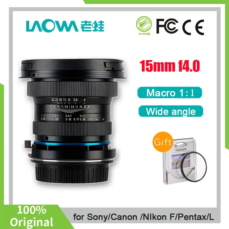 

Venus Optics Laowa 15mm f4 Macro 1:1 Lens Wide angle for Sony A/FE Canon EF Nikon F SLR camera For Pentax K Panasonic L Cameras