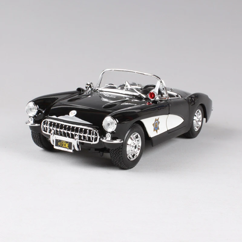 

Maisto 1:18 diecast Car 1957 Corvette Roadster Coupe Black Classic Cars Alloy Car Metal Vehicle Collectible Models toys For Gift