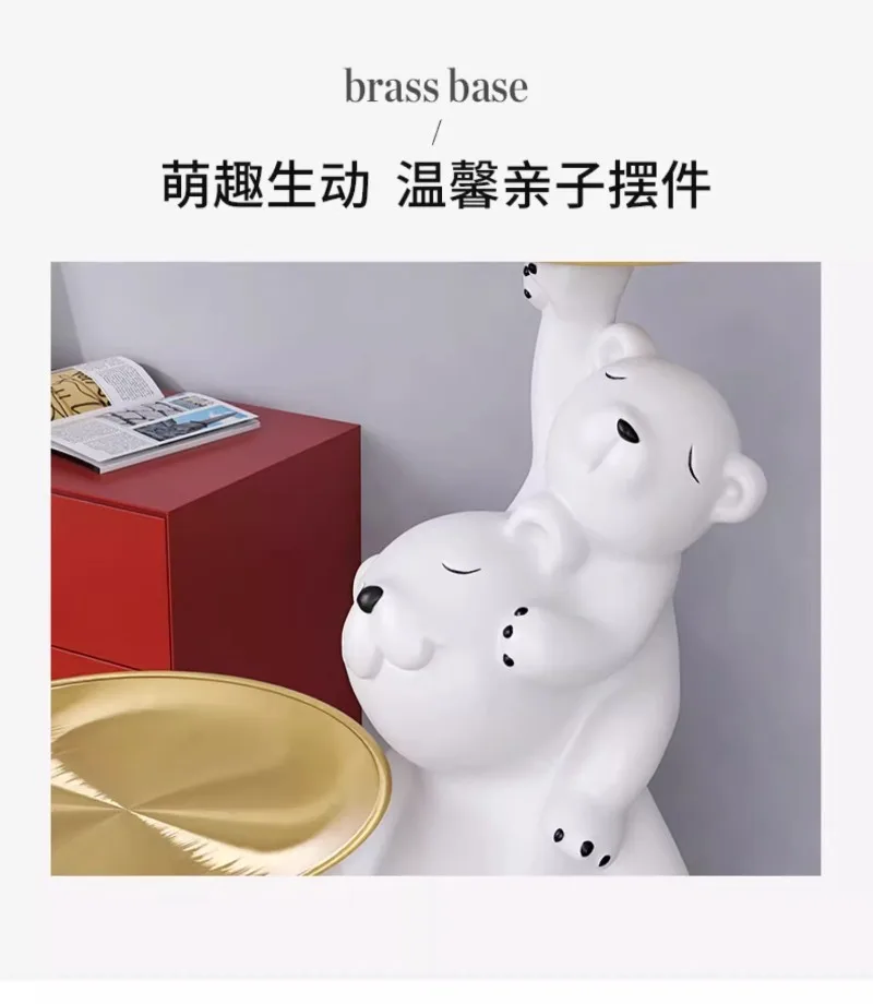 Trendy Fun Ins Style Tray Polar Bear Living Room Large Floor Standing Ornaments Home Decorations Illumination Statue Trendy Fun Ins Style Tray Polar Bear Living Room Large Floor Standing Ornaments Home Decorations Illumination Statue