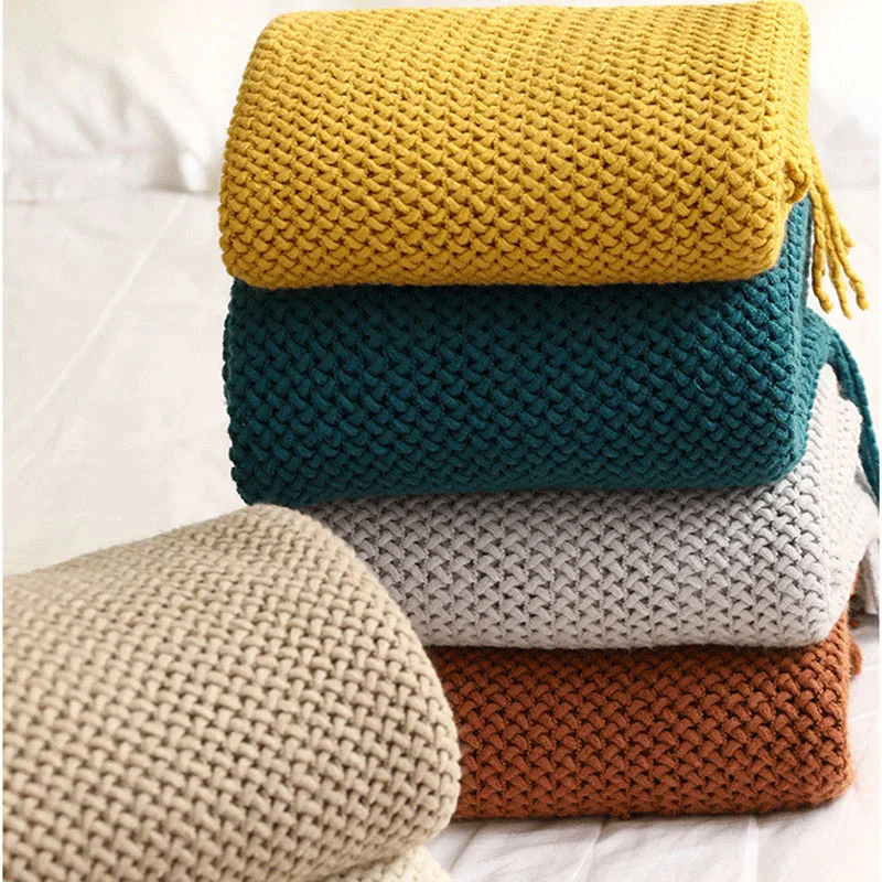 Nordic Knitted Blanket Soft Chunky Throw Blankets for Bed Sofa Bedspread Plaid on the Sofa Bed Cover Thread Blanket with Tassel
Nordic Knitted Blanket Soft Chunky Throw Blankets for Bed Sofa Bedspread Plaid on the Sofa Bed Cover Thread Blanket with Tassel