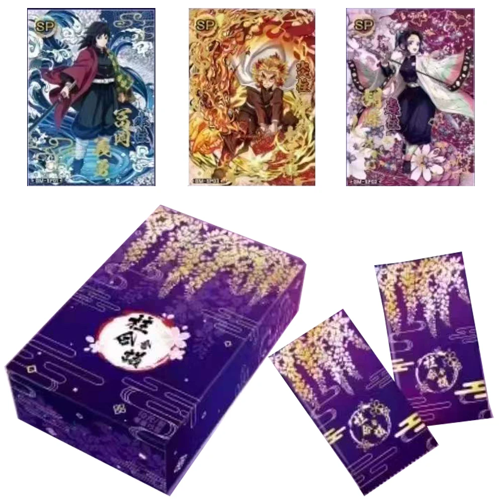 

2024New Demon Slayer Cards Full Set Diamond Flash Rare Card Tanjirou Kamado Nezuko Character Collection Card Children Toy Gift