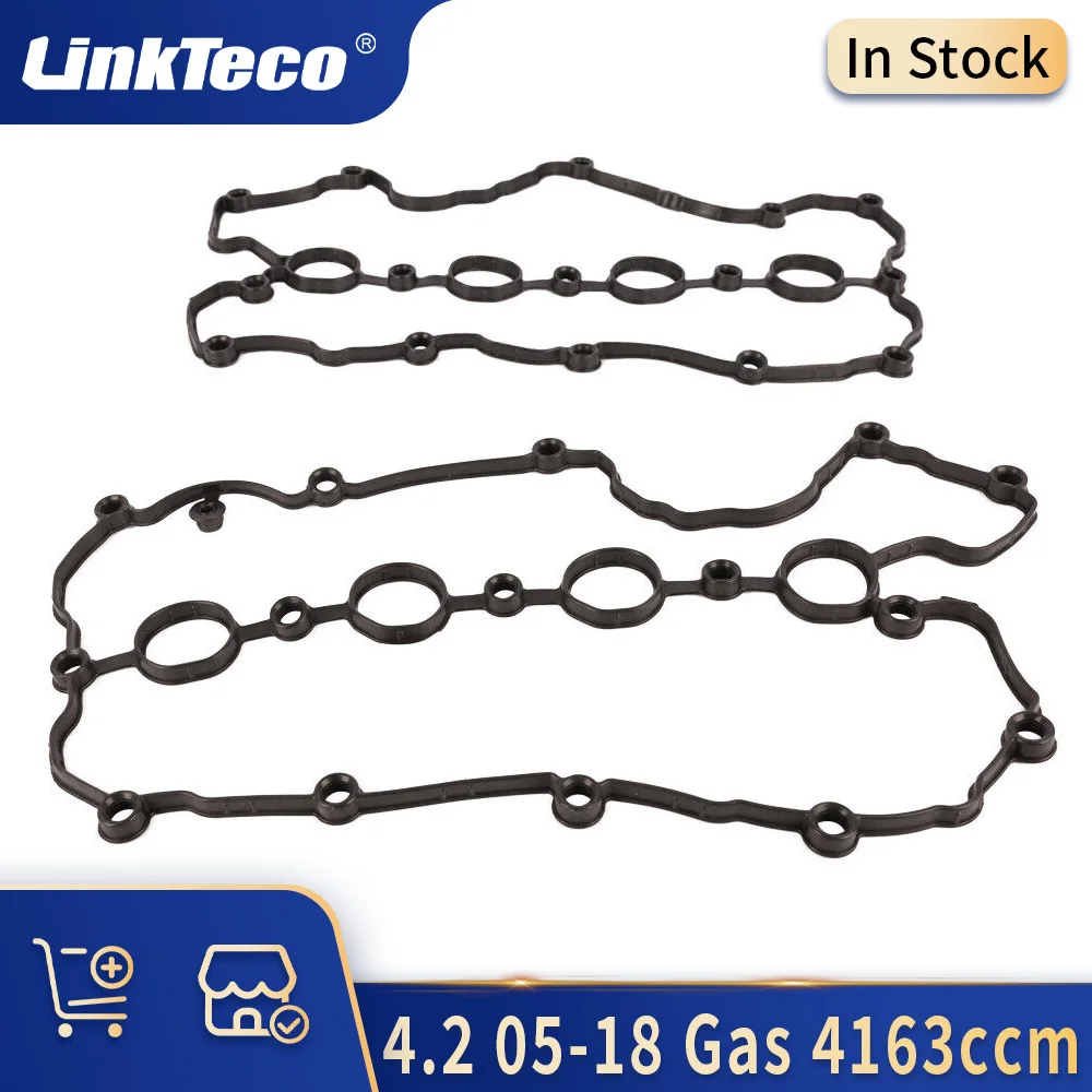 

2PCS Auto Engine Parts Left Right Valve Cover Gasket Set Fit Kit 4.2 L 05-18 Gas For AUDI A4 A5 A6 A8 Q7 R8 A6L VW TOUAREG 4.2L