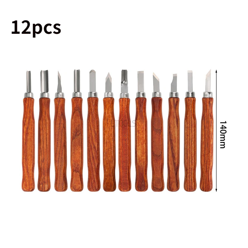 

New 12pcs Wood Carving Chisels Tools Wood Carving for Woodworking Engraving Olive Carving Knife Handmade Hand Tool Set