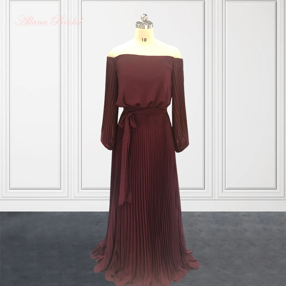 Женское шифоновое платье для матери невесты, Бордовое платье с длинным рукавом, открытыми плечами и плиссировкой, для гостей свадьбы, 2023
Женское шифоновое платье для матери невесты, Бордовое платье с длинным рукавом, открытыми плечами и плиссировкой, для гостей свадьбы, 2023