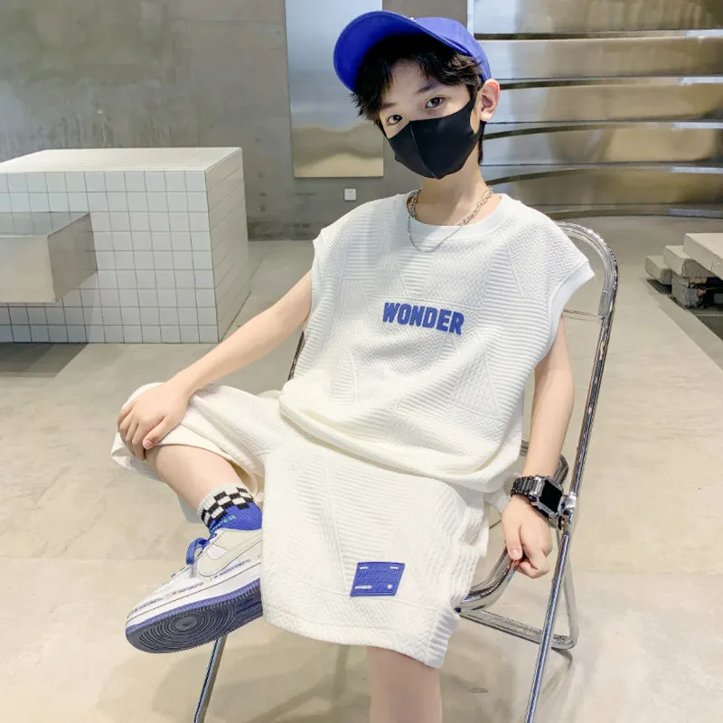 Summer Casual Boys Letter Sleeveless T-Shirt Tops+Short Pants Set School Kids Tracksuit Child 2PCS Outfit Jogger Suit 5-16 Yrs
Summer Casual Boys Letter Sleeveless T-Shirt Tops+Short Pants Set School Kids Tracksuit Child 2PCS Outfit Jogger Suit 5-16 Yrs