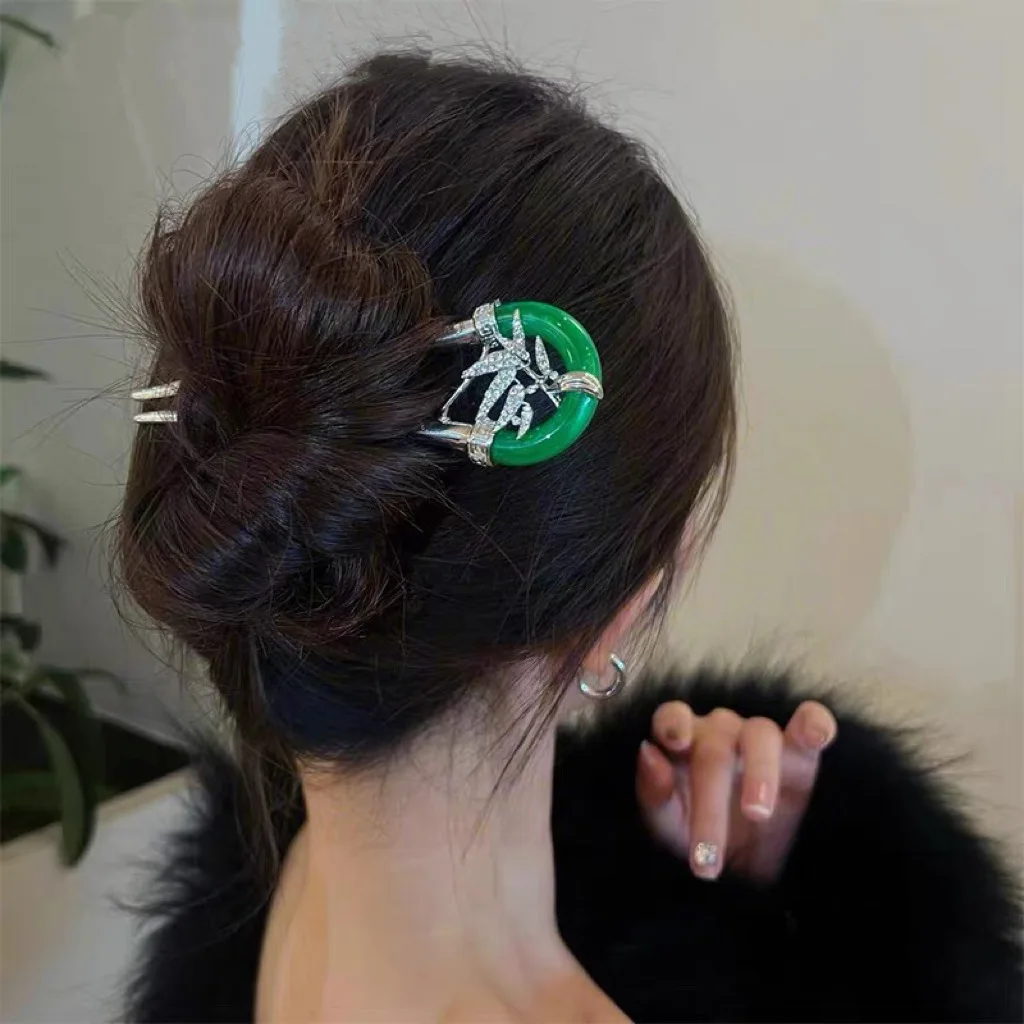 Fashion Hair Accessories Metal U-shaped Hair Stick Women's Gold Elegant Bamboo Leaf Enamel Hair Clip Women's Headwear Gift
Fashion Hair Accessories Metal U-shaped Hair Stick Women's Gold Elegant Bamboo Leaf Enamel Hair Clip Women's Headwear Gift