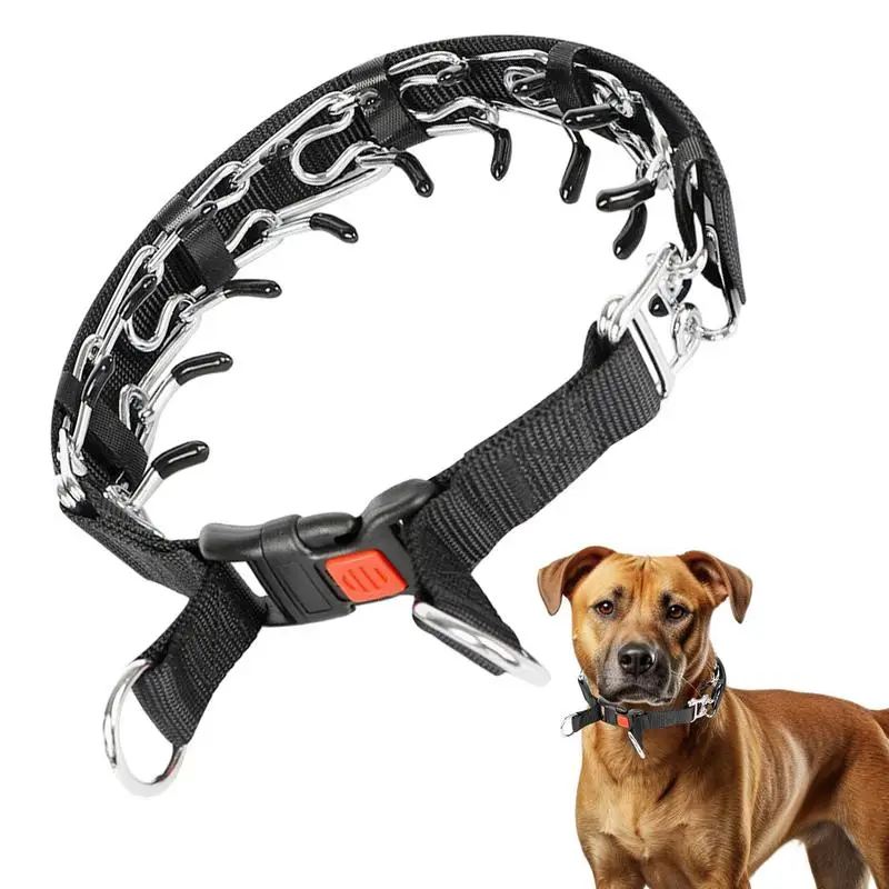 

Prong Training Dog Collar Pet Training Choker Collar Pinch with Adhesive Strips Essentials Accessories for Bulldog & Rottweiler