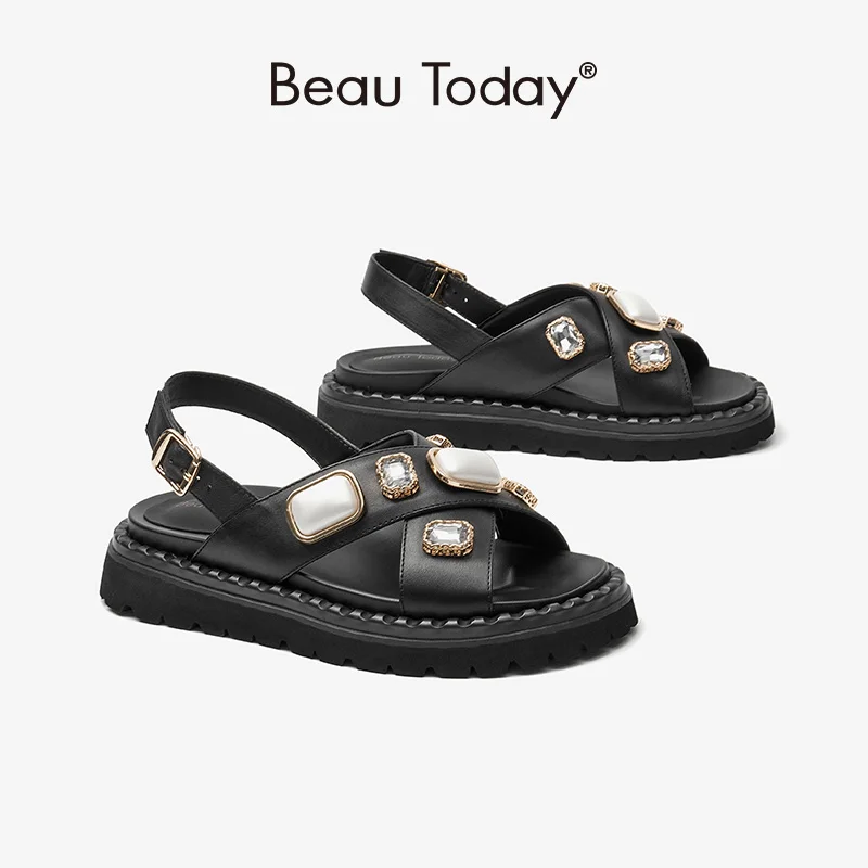 BeauToday/Босоножки на платформе; Женские Босоножки с открытым носком, Украшенные бусинами и металлическими пряжками; Повседневная Уличная Летняя женская обувь; 34533
BeauToday/Босоножки на платформе; Женские Босоножки с открытым носком, Украшенные бусинами и металлическими пряжками; Повседневная Уличная Летняя женская обувь; 34533