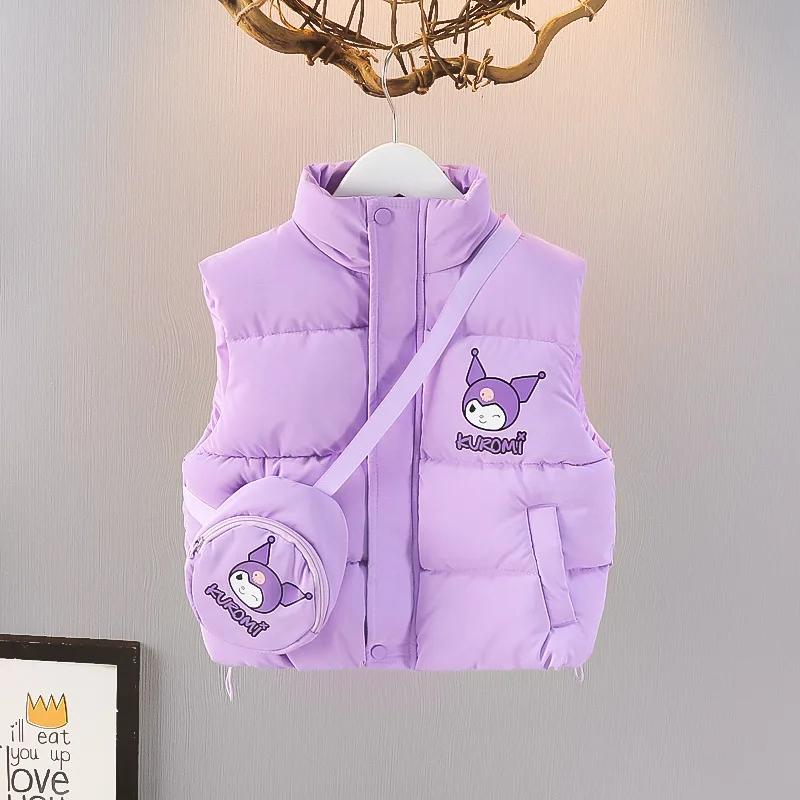 Жилет Sanrio Kuromi, зимняя теплая куртка, милое мультяшное пальто, топ с сумкой, удобная детская одежда для отдыха
Жилет Sanrio Kuromi, зимняя теплая куртка, милое мультяшное пальто, топ с сумкой, удобная детская одежда для отдыха