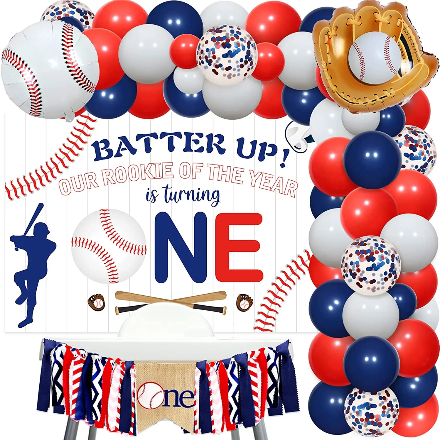 Funmemoir Boy Baseball 1st Birthday Decorations Baseball Balloon Garland Arch with Batter Up Our Rookie Is Turning One Backdrop
Funmemoir Boy Baseball 1st Birthday Decorations Baseball Balloon Garland Arch with Batter Up Our Rookie Is Turning One Backdrop