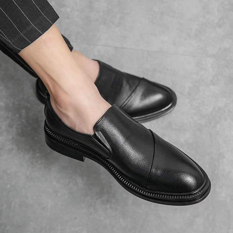 Slip On Dress Shoes Men Formal Loafers Soft Split Leather Shoes For Man Thick Sole Business Casual Footwear
Slip On Dress Shoes Men Formal Loafers Soft Split Leather Shoes For Man Thick Sole Business Casual Footwear