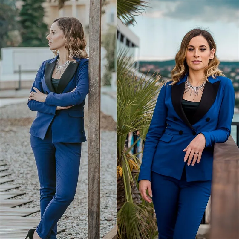 Blue Women Suit Blazer Pants 2pcs Set Spring Formal Prom Dress Office Lady Coat Jacket Tailored Mother Costume женский костюм
Blue Women Suit Blazer Pants 2pcs Set Spring Formal Prom Dress Office Lady Coat Jacket Tailored Mother Costume женский костюм
