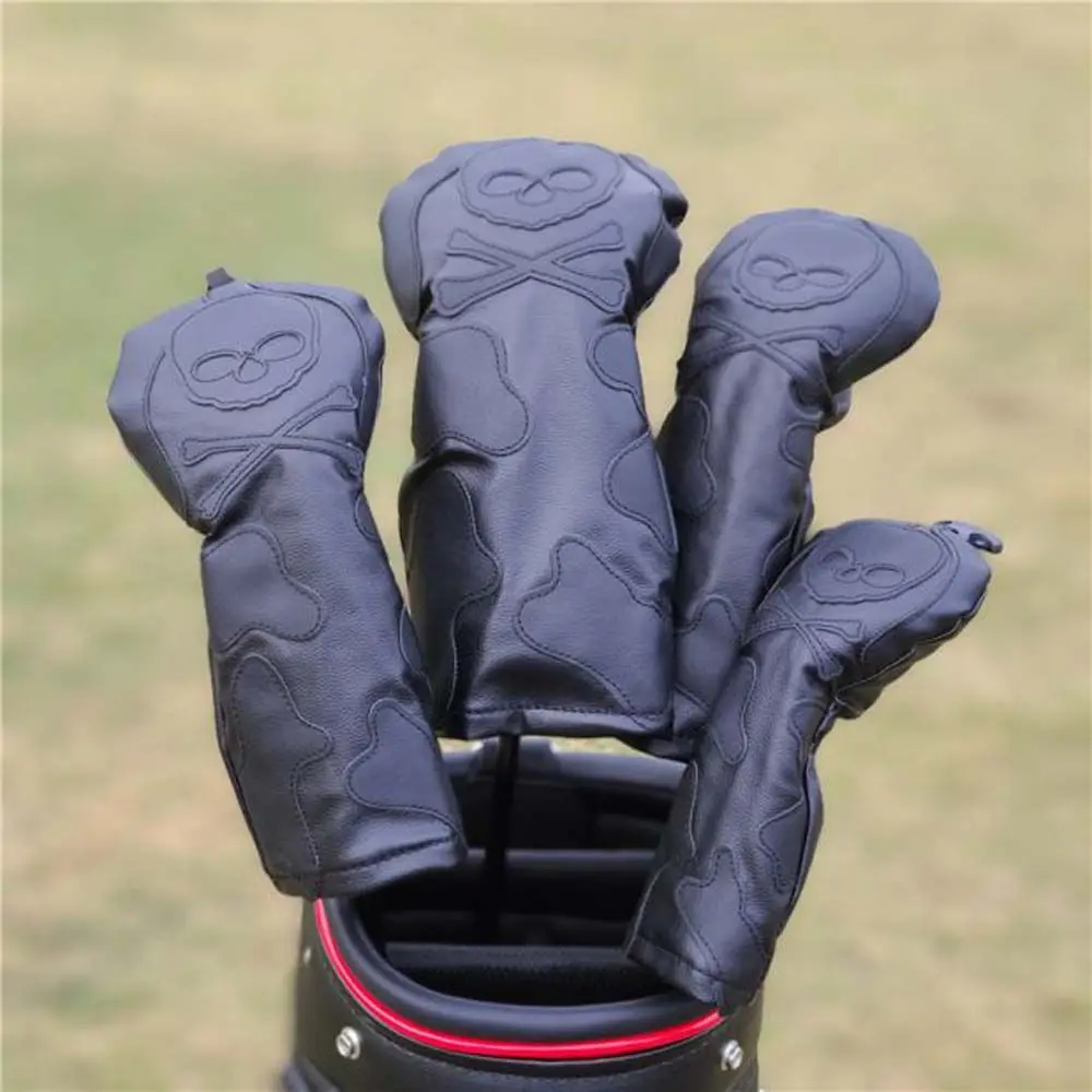 

PU Leather For Hybrid Skeleton Mallet Putter Club Head Protector Golf Club Headcover Golf Head Covers Skull Golf Putter Cover