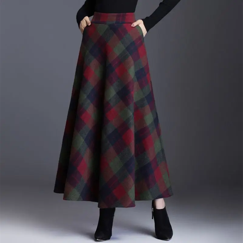 Elegant High Waist Plaid Print Ankle-length Skirt Women 2023 Autumn Winter Knitted Long Woman Casual Pleated Female T544
Elegant High Waist Plaid Print Ankle-length Skirt Women 2023 Autumn Winter Knitted Long Woman Casual Pleated Female T544