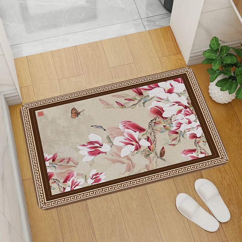 

Mat Carpets Bath Design Carpet Chinese Style Flowers and Birds Mats Kitchen House Entrance Living Room Prayer Rug Rugs Door Foot