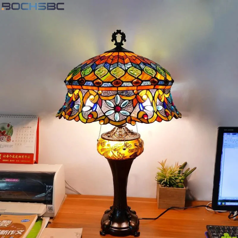 BOCHSBC Tiffany Style Desk Lights Lash Art Handcraft Decor Table Lamp Bird Flower Fruit Colorful Stained Glass 18 Inch Lampshade
BOCHSBC Tiffany Style Desk Lights Lash Art Handcraft Decor Table Lamp Bird Flower Fruit Colorful Stained Glass 18 Inch Lampshade