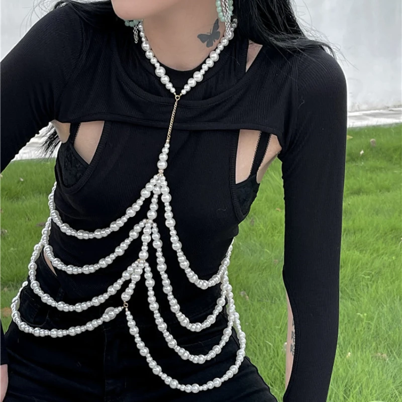Necklace Handmade Pearl Metal Decorations Complex Handmade Fishbone Creative Clothing Irregular Body Chains Fashion Trendy Style
Necklace Handmade Pearl Metal Decorations Complex Handmade Fishbone Creative Clothing Irregular Body Chains Fashion Trendy Style