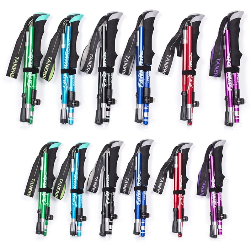 

5-Section Outdoor Fold Trekking Poles Portable Ultralight Aluminum Walking Hiking Camping for Nordic Elderly