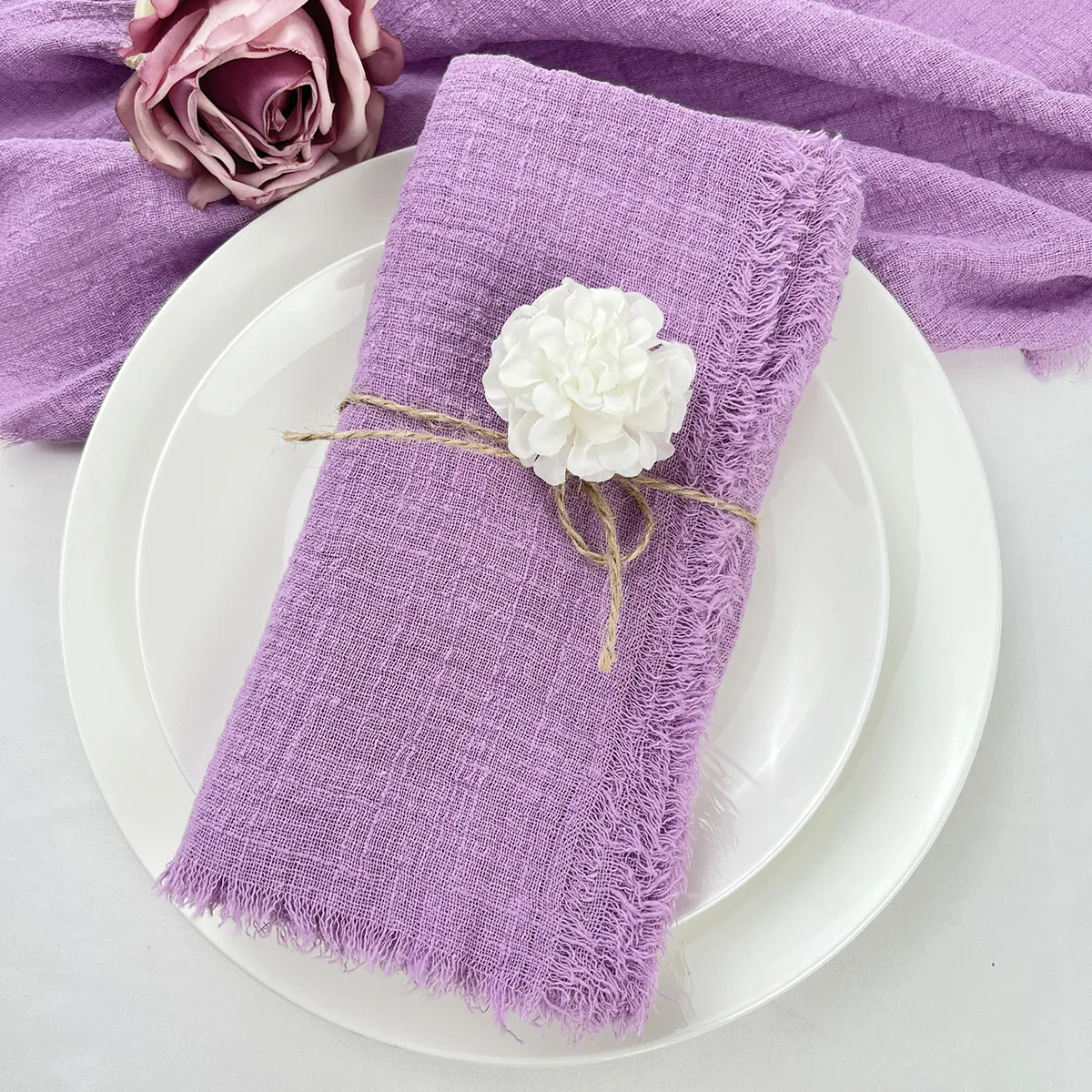 

6PCS 32x32cm Retro Gauze Wedding Napkins Cotton Cheesecloth Christmas Table Decor Tea Towels Dinner Party Table Rustic Decor