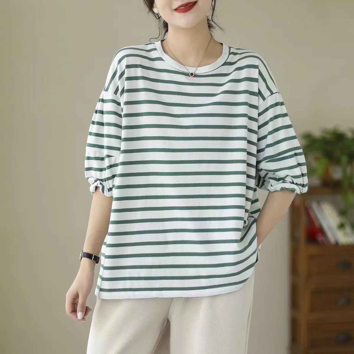 KYQIAO Oversized t-shirt women pullover Mori Girl Harajuku Fashion O Neck Drop Sleeve Striped T-Shirt Plus Size Women Clothing
KYQIAO Oversized t-shirt women pullover Mori Girl Harajuku Fashion O Neck Drop Sleeve Striped T-Shirt Plus Size Women Clothing