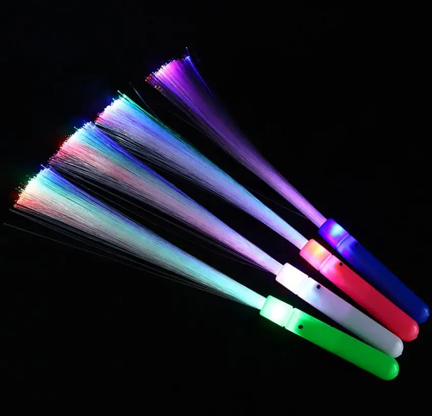 

50pcs Light Up Fiber Optic Rod Glowing Party Magic Wands Led Flashing Concert Wave Sticks Birthday Club Atmosphere Props hot