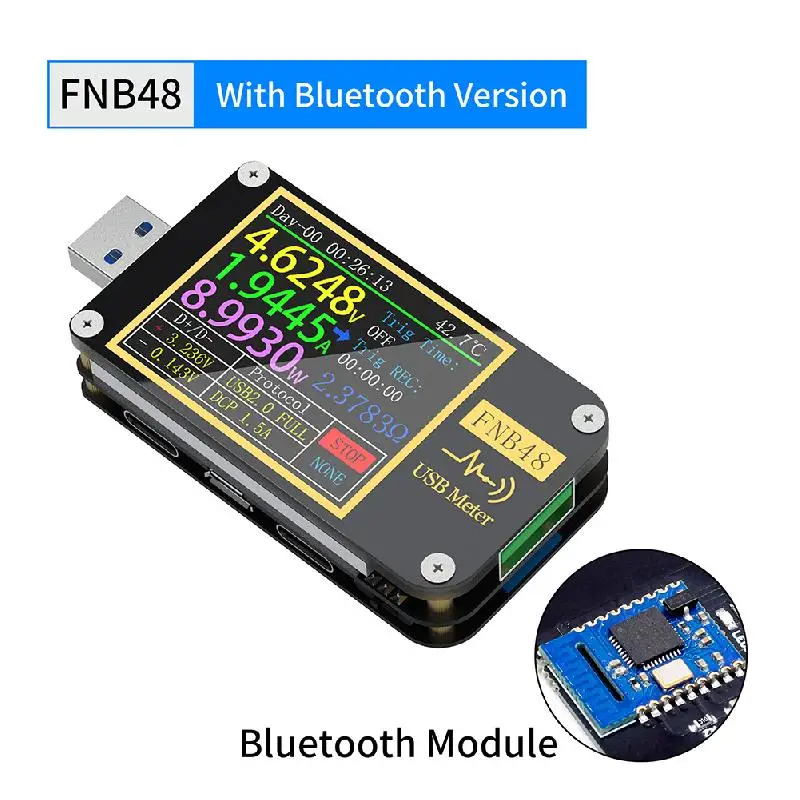 UYANGG FNB48 PD trigger Voltmeter ammeter Current Voltmeter USB tester QC4 + PD3.0 2.0 PPS fast charging protocol capacity test
UYANGG FNB48 PD trigger Voltmeter ammeter Current Voltmeter USB tester QC4 + PD3.0 2.0 PPS fast charging protocol capacity test