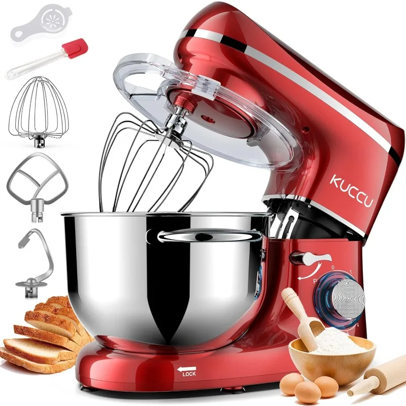 KUCCU Stand Food Mixer, 6.5 Qt 660W, 6-Speed Tilt-Head , Kitchen Electric Mixer with Stainless Steel Bowl,Dough Hook,Whisk
KUCCU Stand Food Mixer, 6.5 Qt 660W, 6-Speed Tilt-Head , Kitchen Electric Mixer with Stainless Steel Bowl,Dough Hook,Whisk