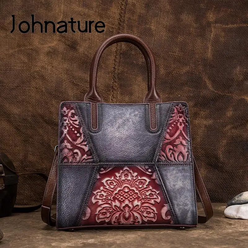 Женская сумка из натуральной кожи Johnature, вместительная сумка через плечо из воловьей кожи с тиснением ручной работы в стиле ретро, 2024
Женская сумка из натуральной кожи Johnature, вместительная сумка через плечо из воловьей кожи с тиснением ручной работы в стиле ретро, 2024