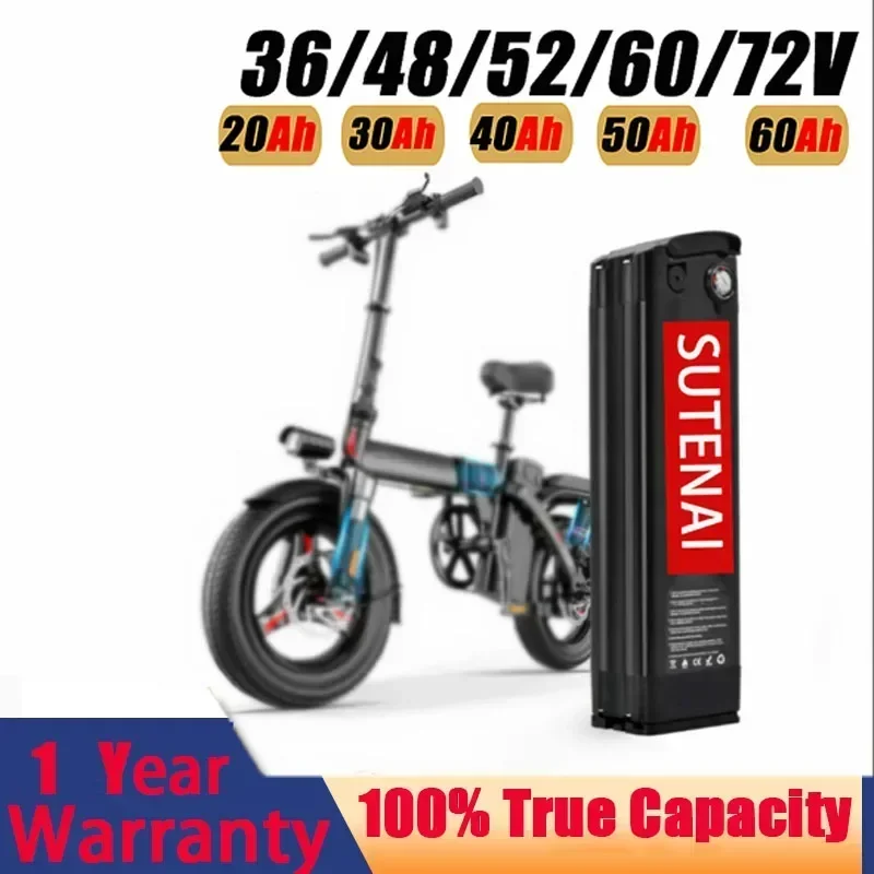 48V Lithium Battery Pack 36V/52V/60V/72V Silver Fish E-Bike Electric Bicycle 1500W 20/30/40/50Ah 18650 Battery Pack With Charger
48V Lithium Battery Pack 36V/52V/60V/72V Silver Fish E-Bike Electric Bicycle 1500W 20/30/40/50Ah 18650 Battery Pack With Charger