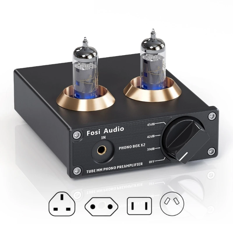 

Headphone Preamplifier Phono Preamp with Double Vacuum Tube Hi-Fi Preamplifier for MM Turntable Phonograph W3JD