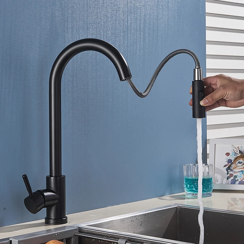 Vidric Black Sensor Kitchen Faucet Pull Out Spout Smart Touch Inductive Sensitive Faucet 360 Degree Rotation Mixer Tap
Vidric Black Sensor Kitchen Faucet Pull Out Spout Smart Touch Inductive Sensitive Faucet 360 Degree Rotation Mixer Tap