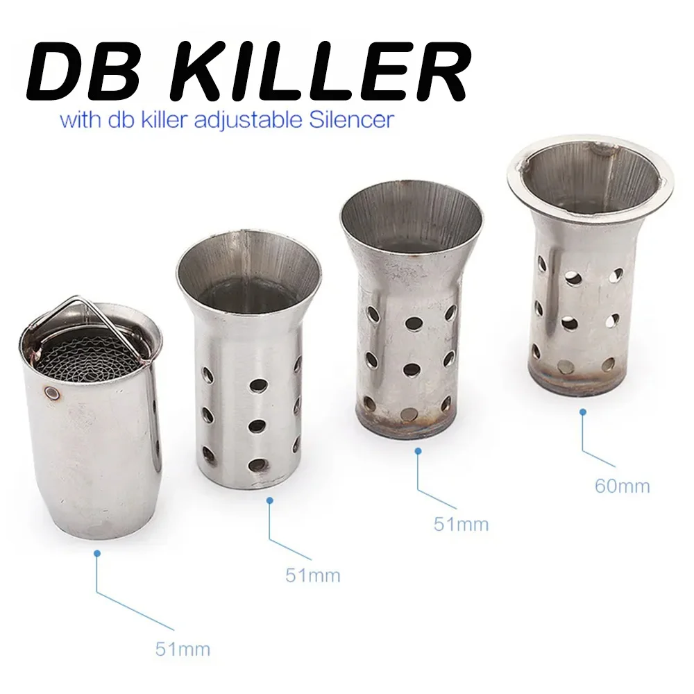 51mm 60mm DB Killer motorcycle exhaust muffler Stainless steel adjustable DB Killer muffler Noise canceller
51mm 60mm DB Killer motorcycle exhaust muffler Stainless steel adjustable DB Killer muffler Noise canceller