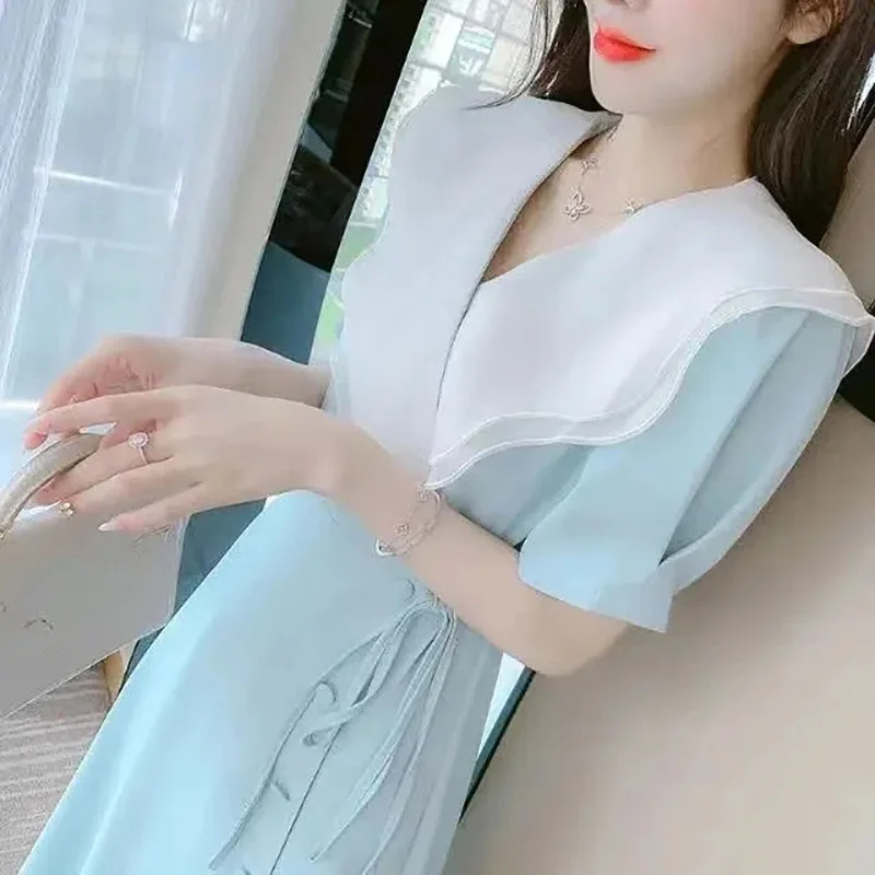 Women Summer Vintage Midi Dress 2023 New Fashion Slim Harajuku Elegant Casual Sundress Short Sleeve Lace-Up Dresses Vestidos 
Women Summer Vintage Midi Dress 2023 New Fashion Slim Harajuku Elegant Casual Sundress Short Sleeve Lace-Up Dresses Vestidos