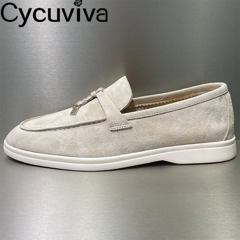 Kid Suede Metal Lock Loafers Shoes Women Slip On Real Leather Summer Walk Shoes Autumn Casual Comfort Couple Flats Shoes
Kid Suede Metal Lock Loafers Shoes Women Slip On Real Leather Summer Walk Shoes Autumn Casual Comfort Couple Flats Shoes