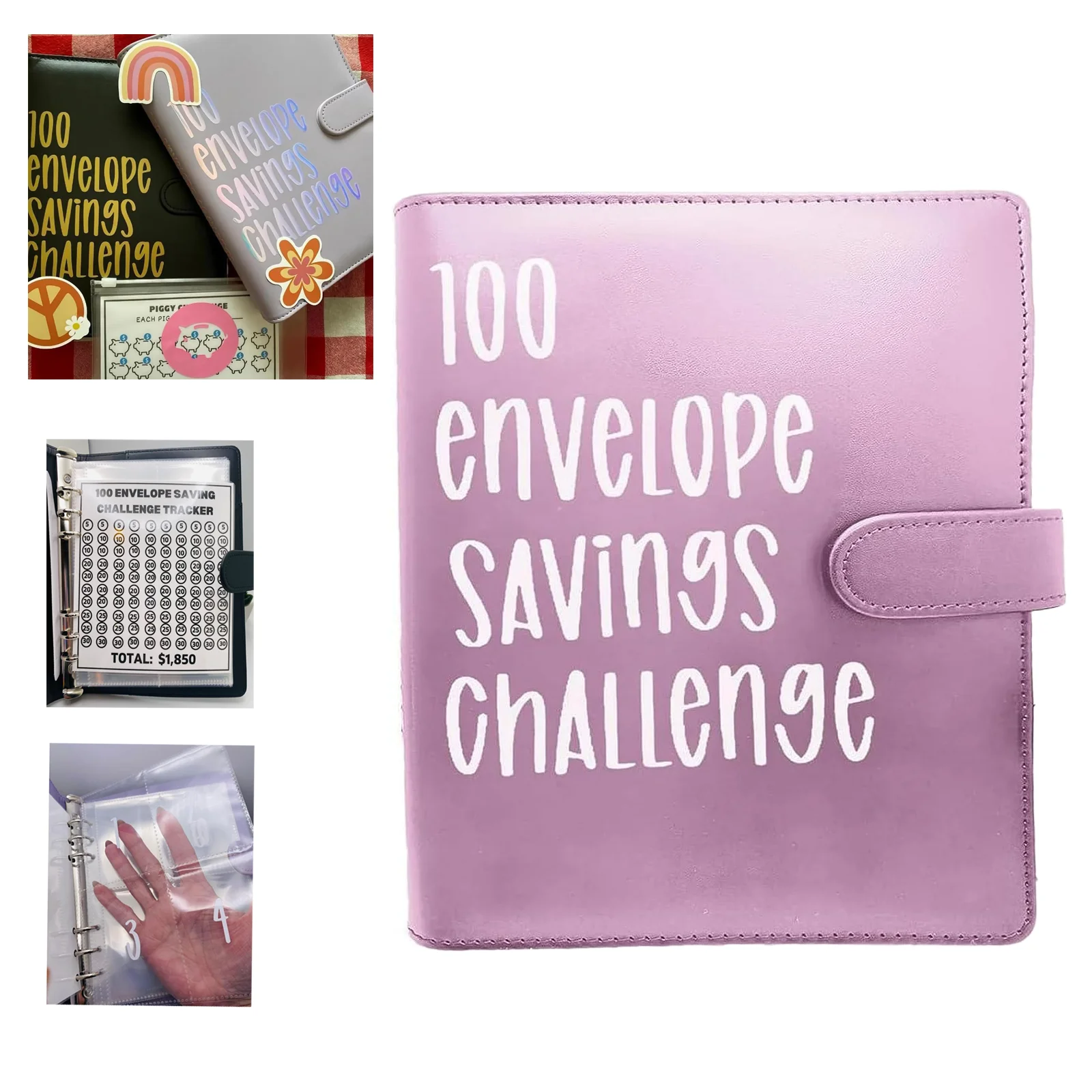 

100 Envelope Challenge Binder Budget Binder with Cash Envelopes for Budgeting Planner & Saving Money