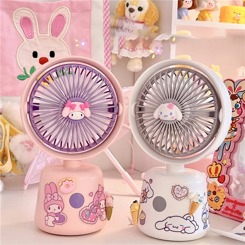 Kawaii Anime Periphery Sanrios My Melody Cinnamoroll Summer Cute Cartoon Girl Heart Rotating Desktop Usb Rechargeable Small Fan
Kawaii Anime Periphery Sanrios My Melody Cinnamoroll Summer Cute Cartoon Girl Heart Rotating Desktop Usb Rechargeable Small Fan