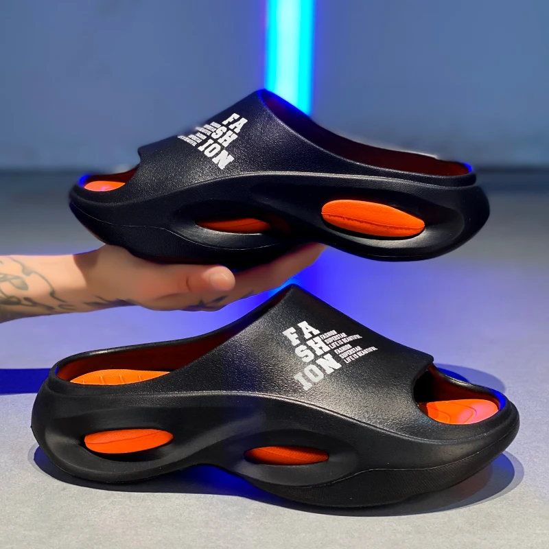 

Summer Men's Slippers Indoor Outdoor Sandals Beach Comfortable Soft Slides Casual Shoes Men Flip-flops Anti Slip Home Slippers