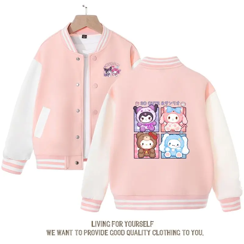 Kawaii Sanrio Kuromi Baseball Uniform Anime Cartoon My Melody Cinnamoroll Hello Kitty Y2K Girls Casual Jacket Children's Tops
Kawaii Sanrio Kuromi Baseball Uniform Anime Cartoon My Melody Cinnamoroll Hello Kitty Y2K Girls Casual Jacket Children's Tops