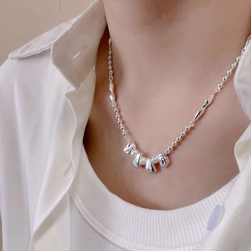 PANJBJ 925 Sterling Silver Irregular Dlock Necklace For Women Girl Bead Design Splicing Jewelry Birthday Gift Dropshipping
PANJBJ 925 Sterling Silver Irregular Dlock Necklace For Women Girl Bead Design Splicing Jewelry Birthday Gift Dropshipping