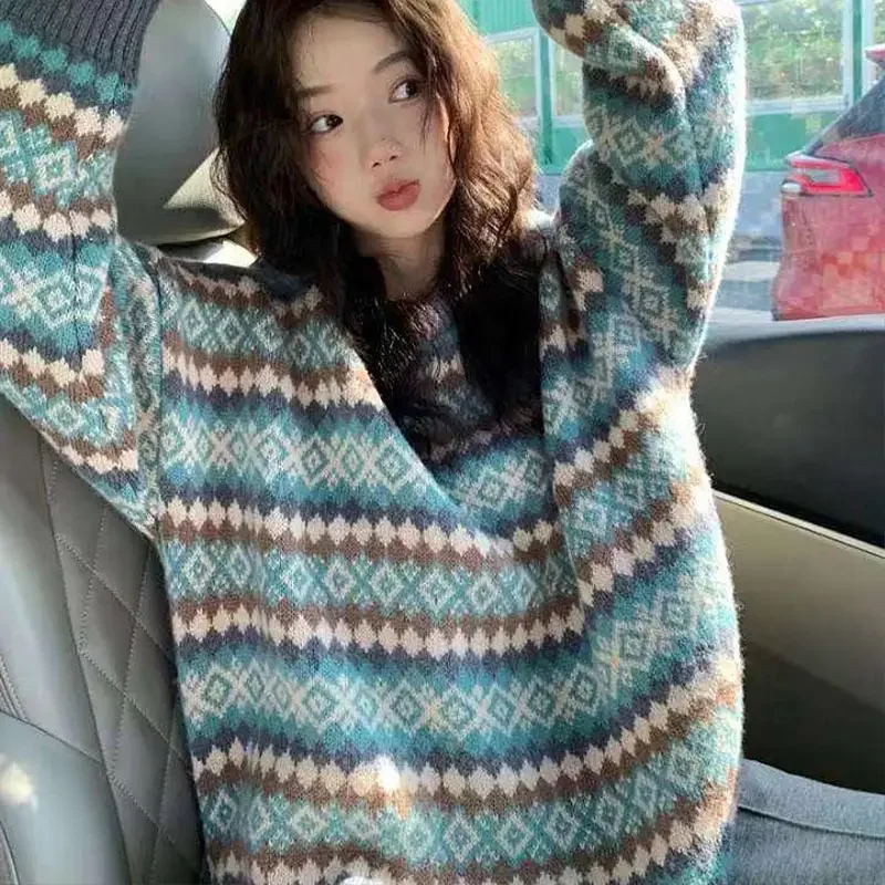 2023 New Winter Knit Sweaters for Women Pullover Top Vintage Long Loose Sweaters Warm Korea Fashion Kawaii Jersey Jumper
2023 New Winter Knit Sweaters for Women Pullover Top Vintage Long Loose Sweaters Warm Korea Fashion Kawaii Jersey Jumper