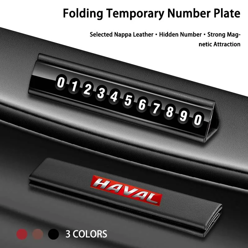 New Leather Mobile Phone Temporary Parking Number Plate For Haval F7 H6 f7X H2 H3 H5 H7 H8 H9 M4 GT Accessories 2023 2024 LOGO
New Leather Mobile Phone Temporary Parking Number Plate For Haval F7 H6 f7X H2 H3 H5 H7 H8 H9 M4 GT Accessories 2023 2024 LOGO