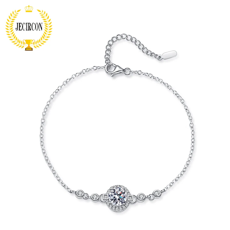 JECIRCON 18k White Gold 925 Sterling Silver Bracelet for Women 1 Carat Lab Diamond Disc Simple Platinum Hand Jewelry Super Flash
JECIRCON 18k White Gold 925 Sterling Silver Bracelet for Women 1 Carat Lab Diamond Disc Simple Platinum Hand Jewelry Super Flash