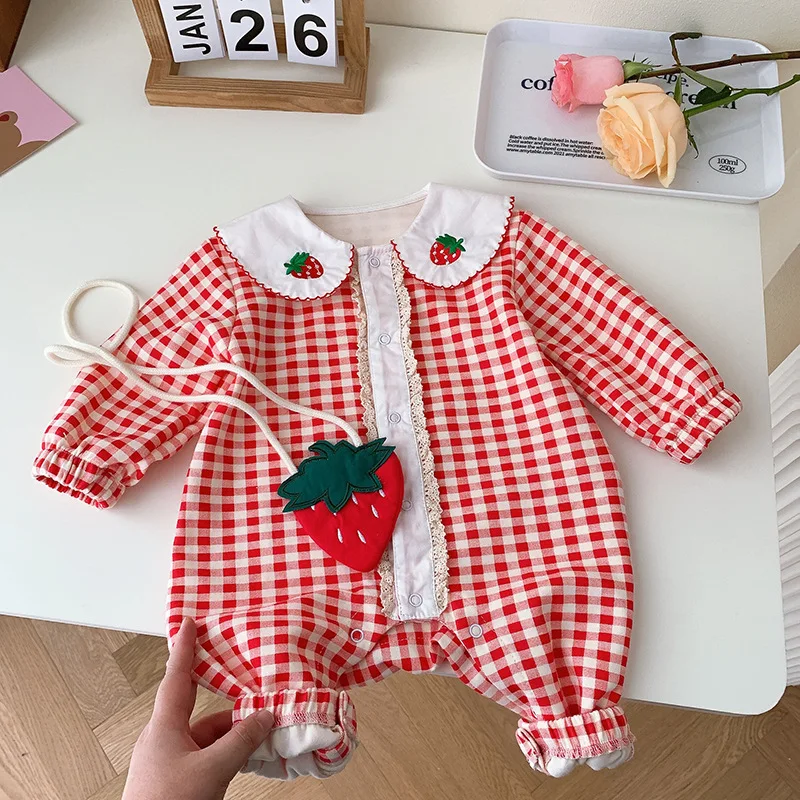 Baby Checker Bodysuit Spring Girl Embroidery Fruit Creeper Baby Clothes Newborn Photography Romper Clothes Girls 0 To 12 Months
Baby Checker Bodysuit Spring Girl Embroidery Fruit Creeper Baby Clothes Newborn Photography Romper Clothes Girls 0 To 12 Months