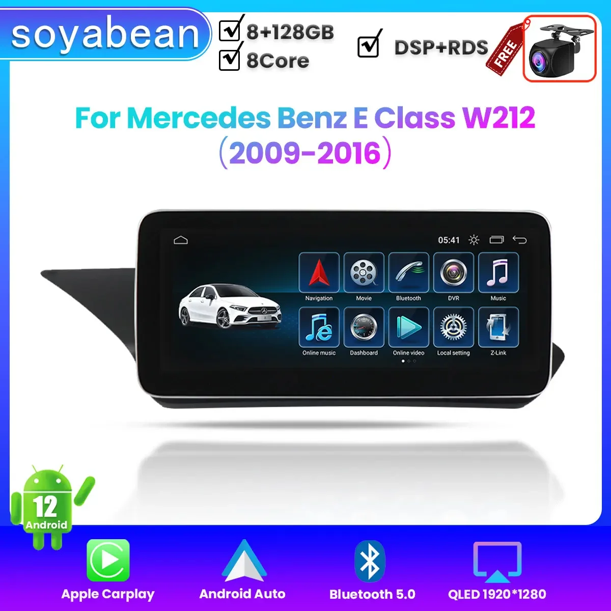 Android 12 Car Radio for Mercedes Benz E Class W212 2009-2016, 12.3" QLED 8 Core Multimedia Stereo with 4G Carplay & Auto GPS
Android 12 Car Radio for Mercedes Benz E Class W212 2009-2016, 12.3" QLED 8 Core Multimedia Stereo with 4G Carplay & Auto GPS