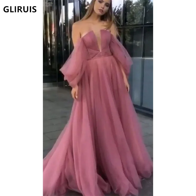 Graceful A-Line Evening Dresses V-Neck Pink Tulle Deep V-Neck Prom Dress robe de soirée femme
Graceful A-Line Evening Dresses V-Neck Pink Tulle Deep V-Neck Prom Dress robe de soirée femme