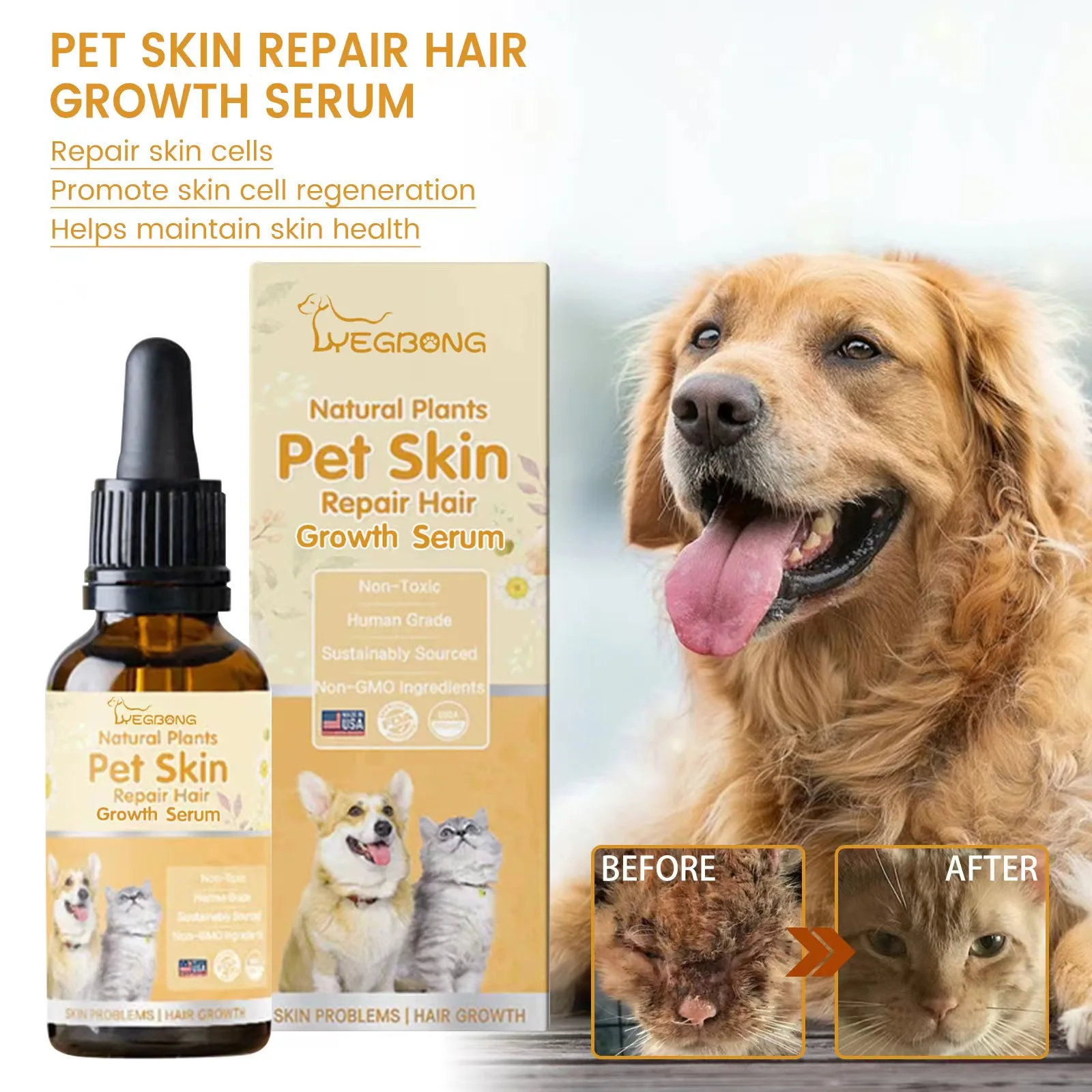 Yegbong Pet Tinea Removal Cream Skin Repair Cream Wound Repair Cream Suitable for Cats and Dogs Skin Hair Care Prevent itching
Yegbong Pet Tinea Removal Cream Skin Repair Cream Wound Repair Cream Suitable for Cats and Dogs Skin Hair Care Prevent itching
