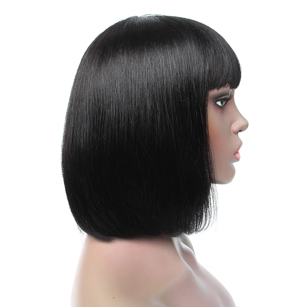 Short Bob Wig Straight Human Hair Wigs With Bangs Natural Black Brazilian Hair Bob Wigs For Women No Lace Full Machine Made Wig
Short Bob Wig Straight Human Hair Wigs With Bangs Natural Black Brazilian Hair Bob Wigs For Women No Lace Full Machine Made Wig