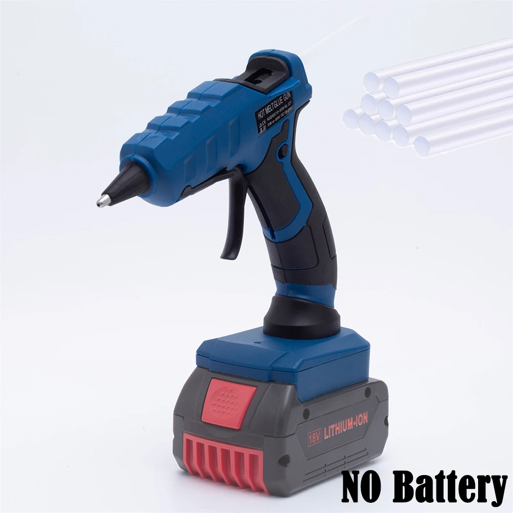 

60W Cordless Hot Melt Glue Gun For Bosch 18V Lithium Battery Electric Repair DIY Gun With 10pcs 7mm Glue Sticks(NO Battery )